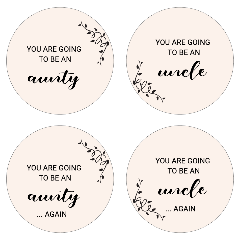 Wooden Pregnancy Announcement Disc - You’re going to be… (Vine)