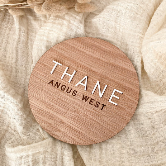 Wooden Round Name Plaque