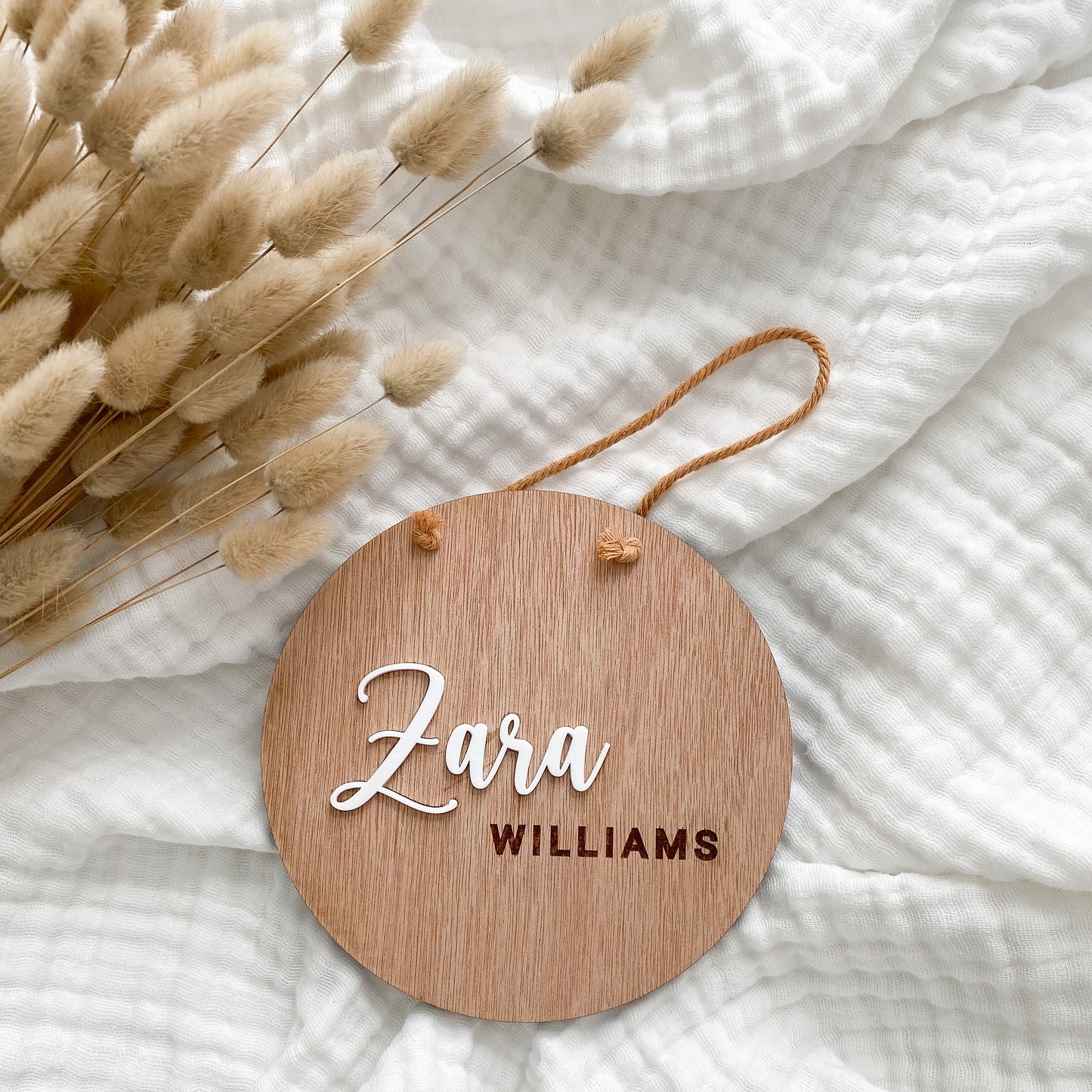 Wooden Round Name Plaque