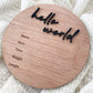 Hello World Birth Announcement Disc with Details