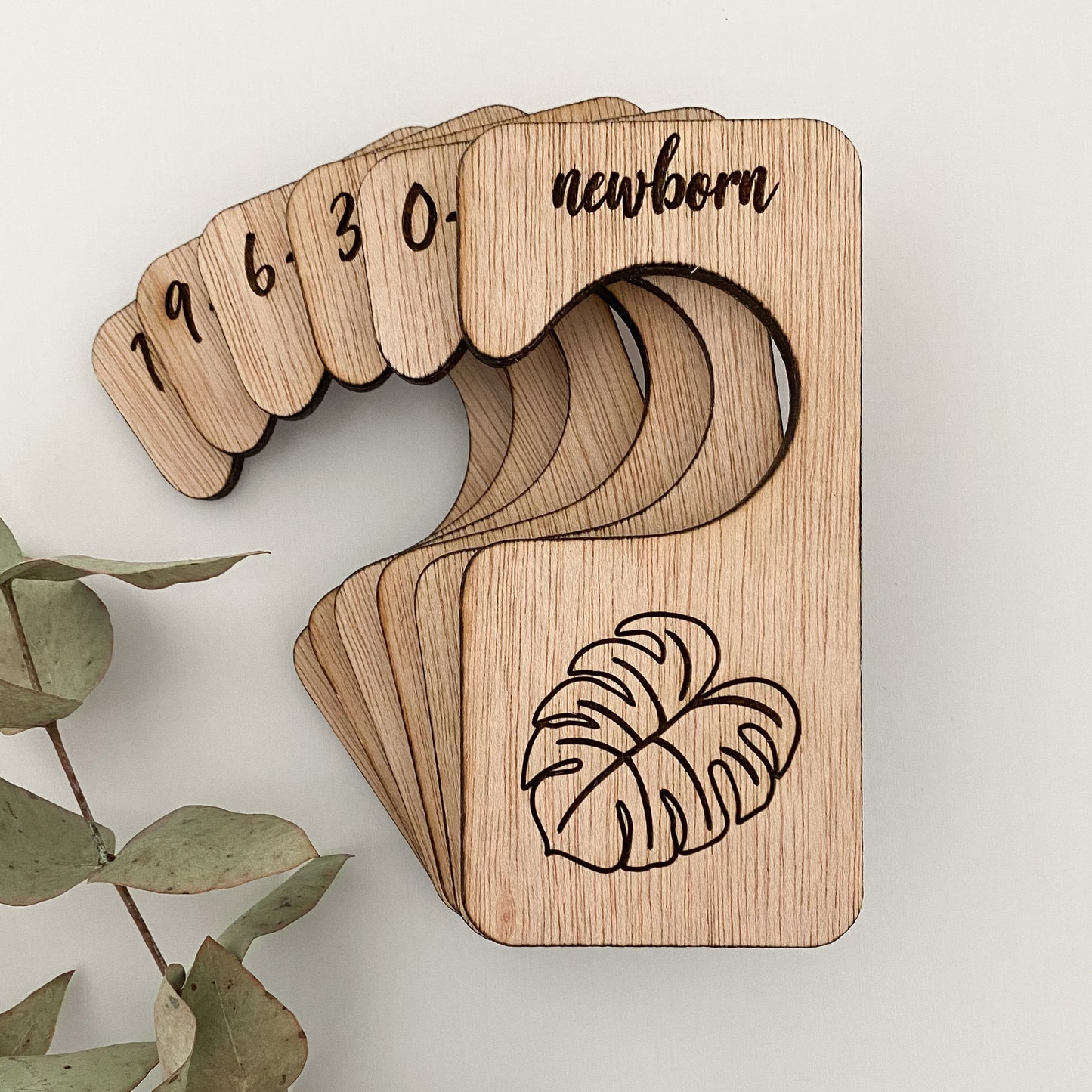 Wooden Baby Clothing Dividers - Monstera