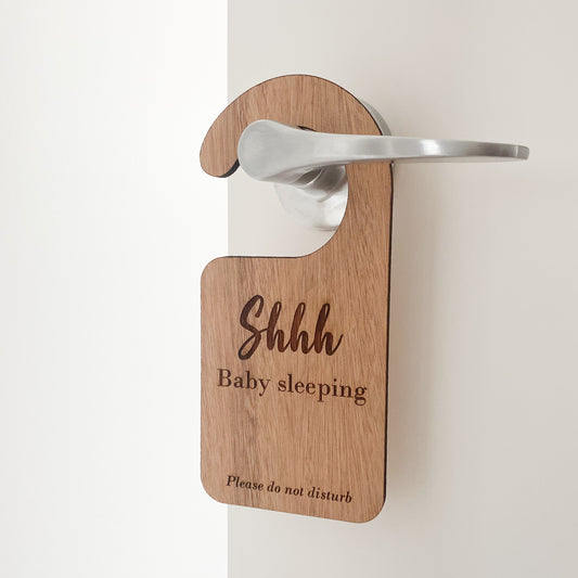 Shhh Baby Sleeping Door Sign